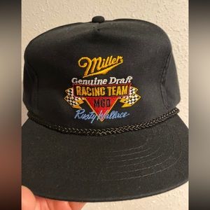 Vintage Miller Genuine Draft Rusty Wallace Racing SnapBack Trucker Hat